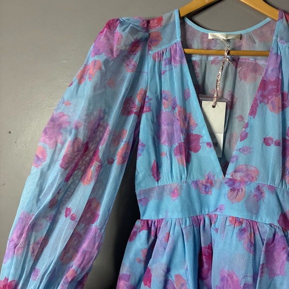 NEW LOVESHACKFANCY varsha‎ dress in ocean reef blue Floral Size 2 - Picture 6 of 13